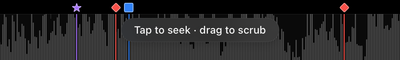 The first-load gesture hint over the waveform.